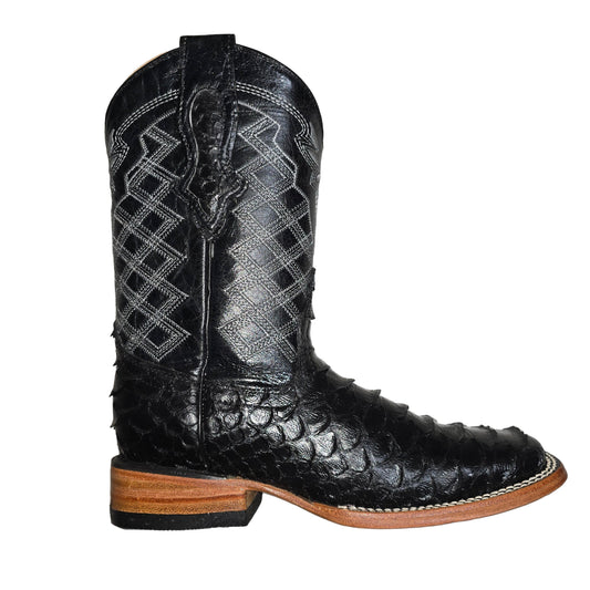 BLACK PRINT PYTHON BOOTS