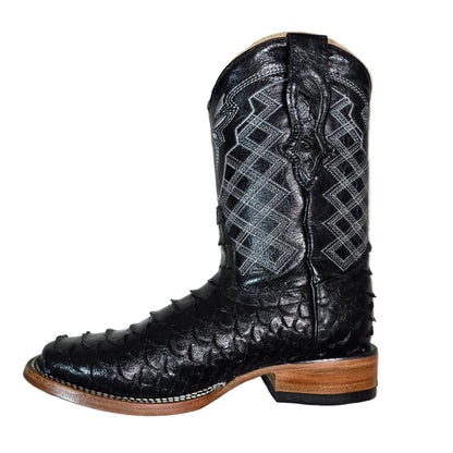 BLACK PRINT PYTHON BOOTS